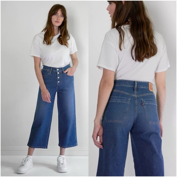 LEVI’S Mile High Wide Leg Jeans Dark Wash - Picture 2 of 11